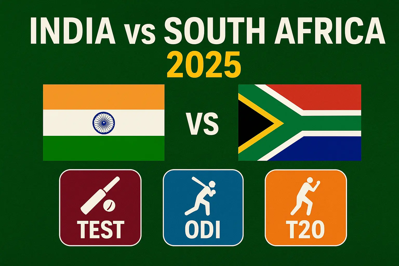 India vs South Africa 2025: टेस्ट, वनडे और टी20 सीरीज़