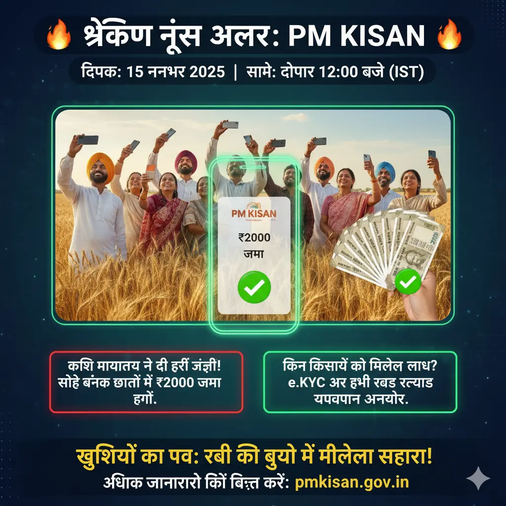 PM Kisan 21वीं किस्त 15 नवंबर 2025